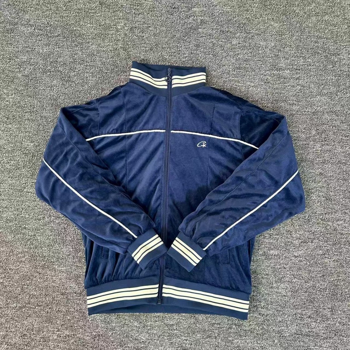 Corteiz marca de moda estadounidense Alcatraz con cremallera sudadera con capucha suelta traje de calle con estampado de letras suéter hombres