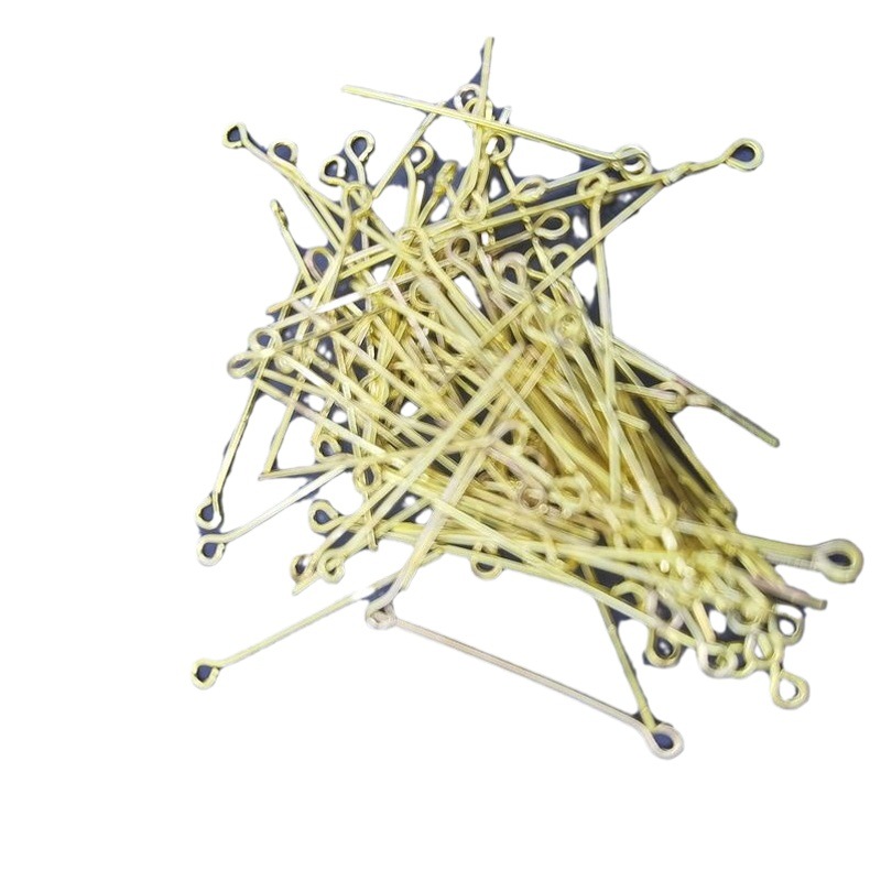 Copper high temperature color retention nine-character needle 100/bag beaded material DIY jewelry metal accessories Yiwu material wholesale