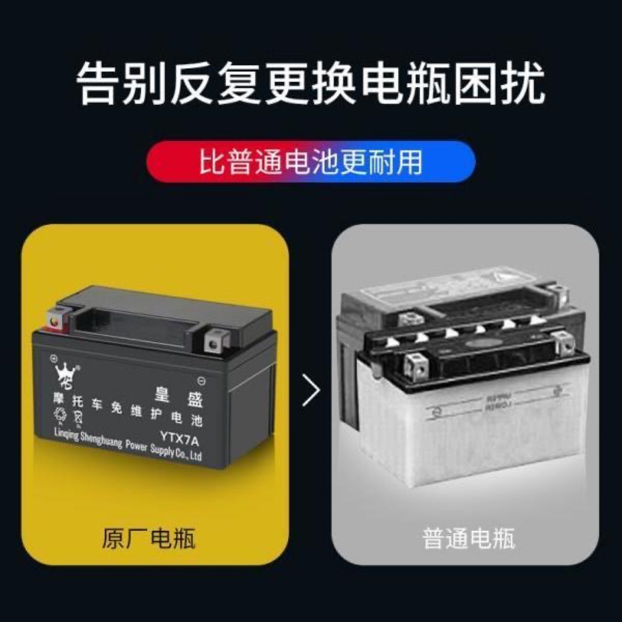 Haomai Haojue Yuexing 125 batería de scooter YTX7A-BS batería de pedal sin mantenimiento 12V7AH