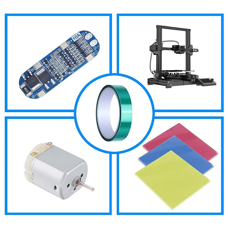 Cinta verde resistente a altas temperaturas sin residuos, película protectora de silicona para galvanoplastia y pintura en aerosol, cinta adhesiva verde de PET resistente a altas temperaturas.