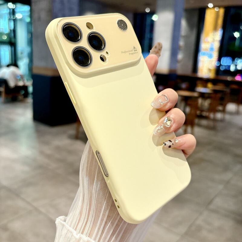 适用苹果17promax大视窗香氛手机壳iPhone16纯色硅胶15磨砂保护套|undefined
