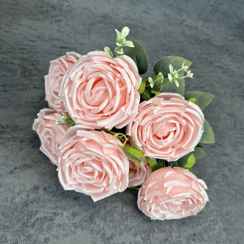 Artificial 7-cabeza imperial concubina Rose boda decoración del hogar flor de seda novia con flor tiro accesorios flor falsa al por mayor
