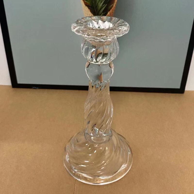 De estilo europeo simple ins vidrio candelabro hogar varilla de cera base romántica mesa de comedor titular de la vela decoración del hogar creativo