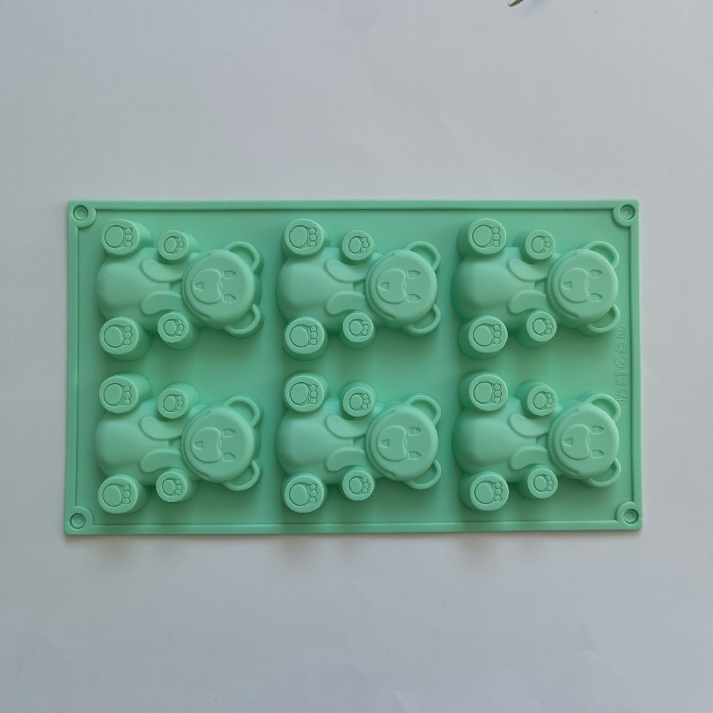 6 Big Bear 141 molde de silicona pastel helado pudín molde de postre jabón utensilios