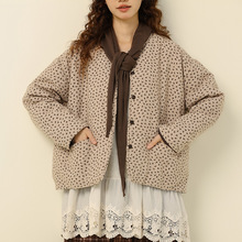 2025年冬季新款甜美森女碎花圆领棉服外套女宽松休闲百搭减龄棉衣