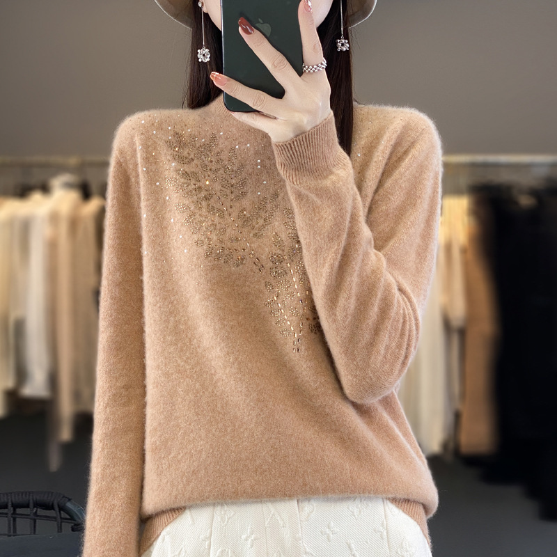 秋冬の新型の厚手の半高襟がゆったりとしています。|undefined