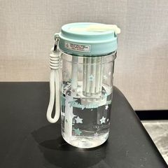 夏季水杯女生塑料杯幸运星星吸管高颜值便携可爱简约学生塑料杯子