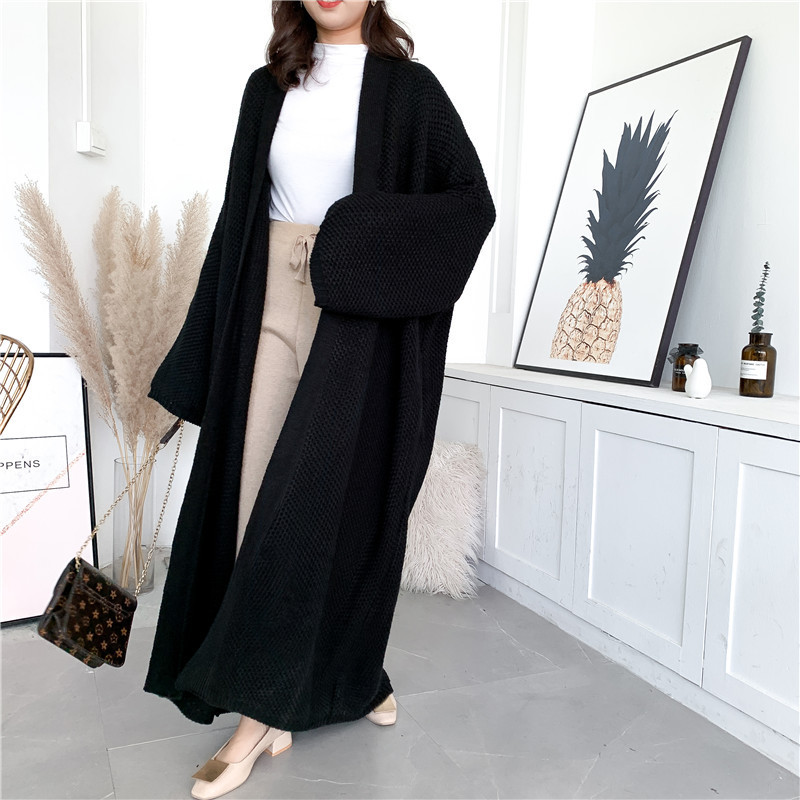 [Factory Homemade] Coarse Wool Long Big Sweater Lazy Style Knitted Cardigan Stylish Loose Coat Thickened
