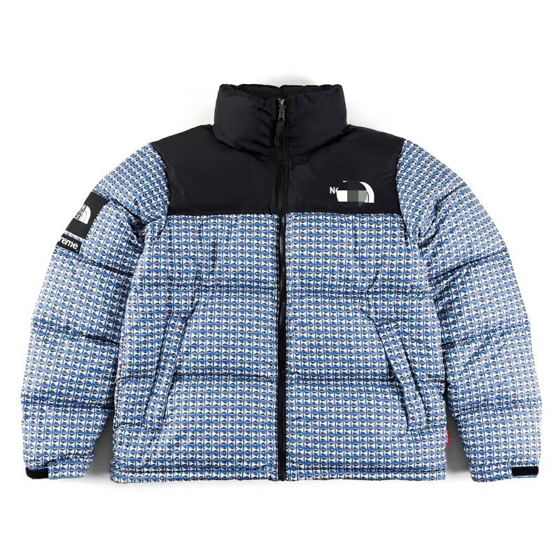 Cross-border North Face Supreme limited edition studded logo fluffy down jacket for men and women, trendy and versatile casual outerwear Cross-border North Face Supreme limited edition studded logo fluffy down jacket for men and women, trendy and versatile casual outerwear
