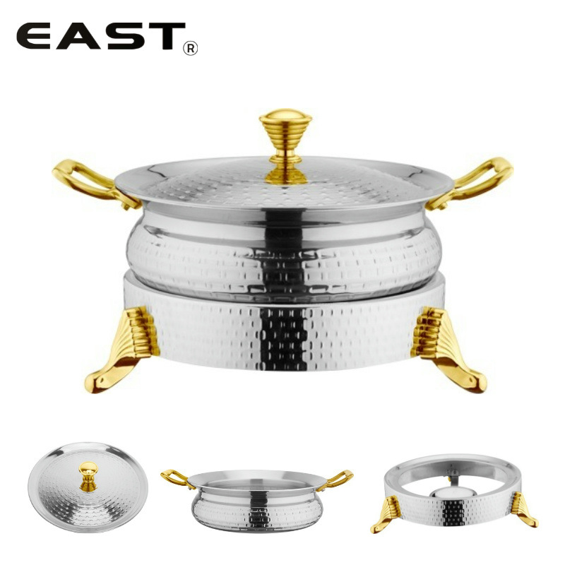 EAST东方厨具三层钢/三层钢镀金锤印御用双耳菜锅个人火锅暖汤锅