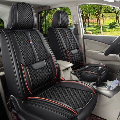 Ice Silk Wuling Hongguang S3 Jiachen Car Seat Cover for All Seasons 360-Degree Summer All-Inclusive Seven-Seater Universal Seat Cover (Seat cushion, seat cover) - main-and-co-pilot-2-seater-mysterious-black-standard-version