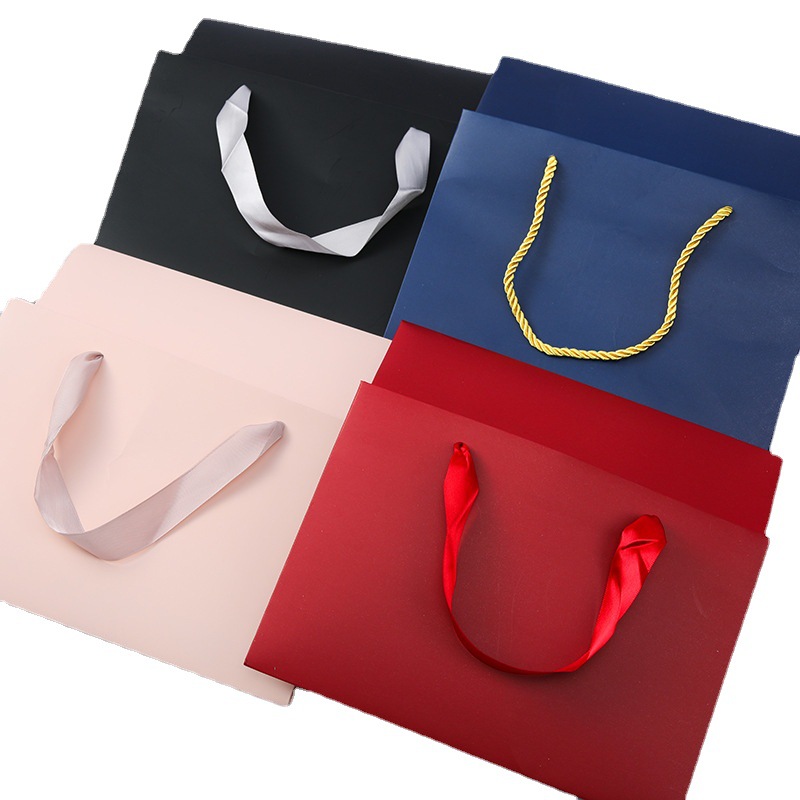 现货正方形印刷纸袋鲜花手提袋大号加厚购物袋批发包装牛皮纸喜糖