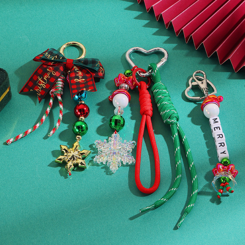 New Acrylic Beaded Letter Beads Mobile Phone Bag Pendant Christmas Keychain Pendant Handmade Christmas Pendant