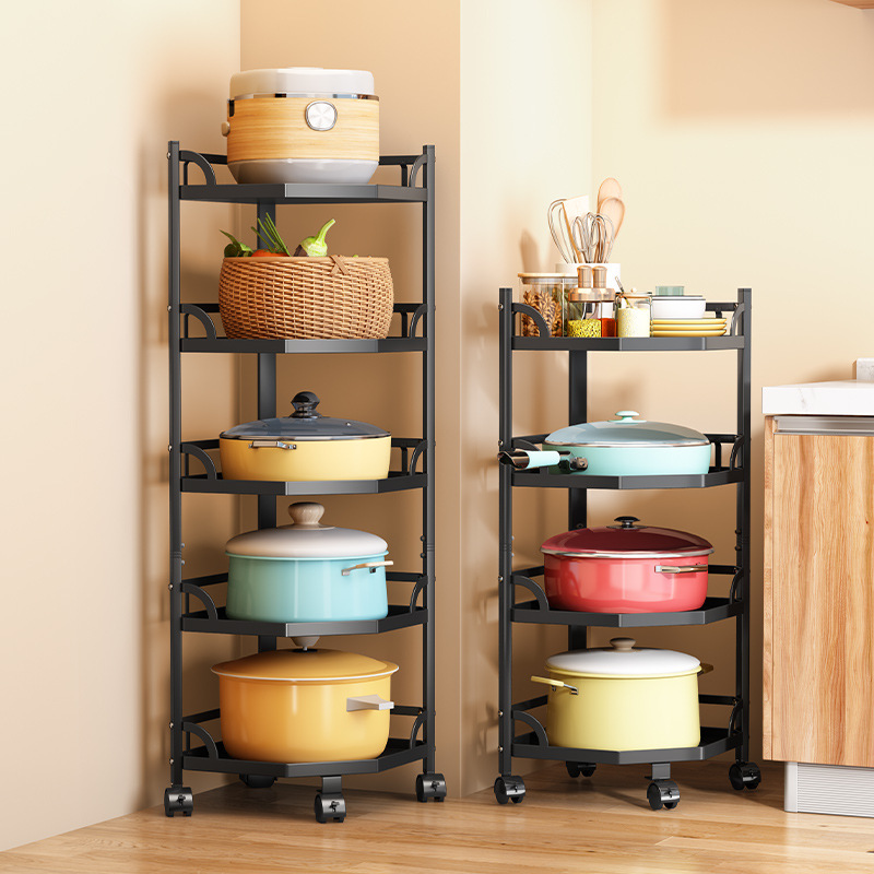 Kitchen adjustable pot rack sandwich multi-layer pot storage rack under sink pot rack corner storage rack pot lid rack