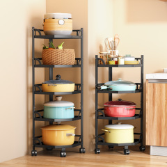 Kitchen adjustable pot rack sandwich multi-layer pot storage rack under sink pot rack corner storage rack pot lid rack