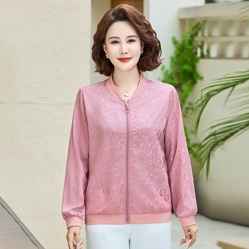 夏季防晒衣女新款妈妈装外套减龄中老年人宽松显瘦棒球服外套上衣|undefined