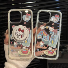 KT猫假日款ins风炫彩磁吸适用苹果16/15iphone13XR/MAX华为手机壳