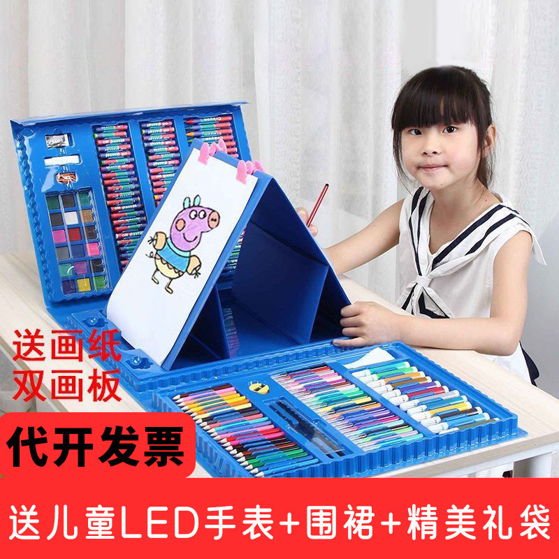 ブラシ子供用お絵かきボードギフト水彩ペン絵画セット洗えるカラーペン絵画カラーブラシクレヨンオイルパステル|undefined