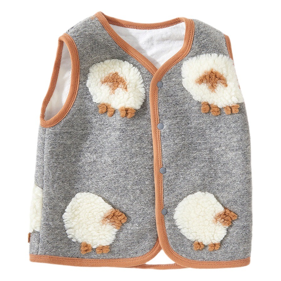 Bebé chaleco Otoño e Invierno engrosada chaleco bebé chaleco caliente desgaste exterior chaleco tridimensional ovejas