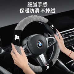 冬用車ハンドルカバー、ふわふわで暖かく、凍結防止、車用ハンドルカバー、抖音、天猫、拼多多での発送