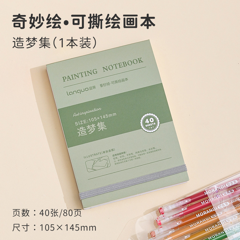 摸鱼本加厚儿童迷你便携美术涂鸦画画本丙烯马克笔专用手帐摸鱼集|undefined
