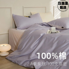A類100本の長絨毛綿ベッド4点セット綿綿綿綿純色シーツ布団カバーベッドカバータイプシンプル4点セット