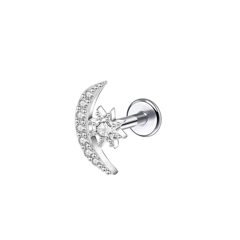 Hjerteformede øredobber i rustfritt stål med zirkonia piercing_voghion.com