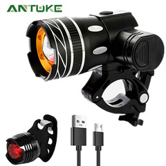 Bicycle T6 Front Light USB Charging Waterproof Strong Beam Flashlight Mountain 360 Degree Rotating Riding Night Warning Light