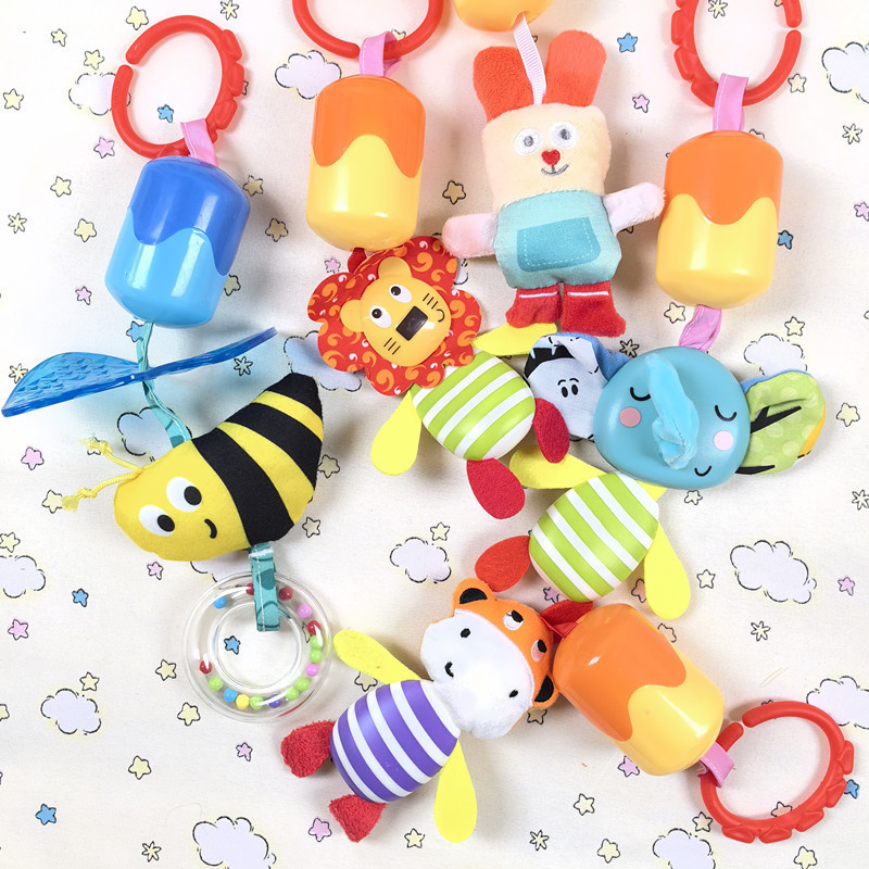 Bebé campana de viento colgante carro bebé educación temprana tranquilizar juguetes cama colgar campana de viento sonar juguetes de peluche 0 años