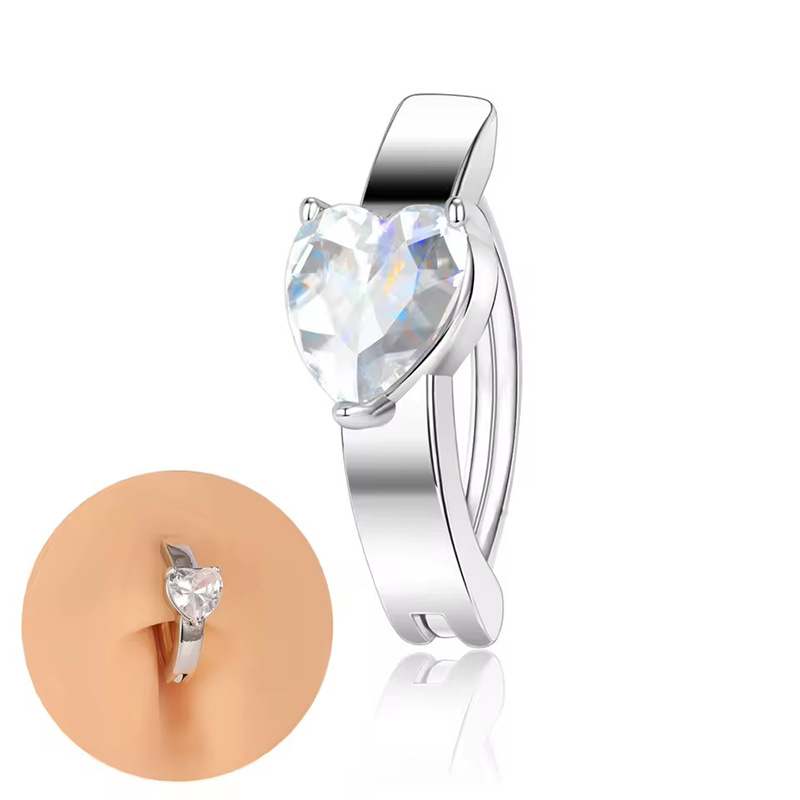 European American Cross-border Stainless Steel Smooth Ring With Personalized Flower Design And Zircon Inlay, Navel_voghion.com