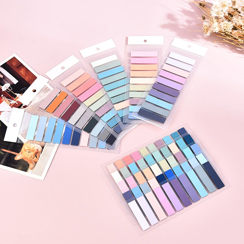 В наличии ПЭТ наклейки с вкладными листами Morandi цвет Post-It Notes ins Style Color Student N раз однотонные наклейки для заметок