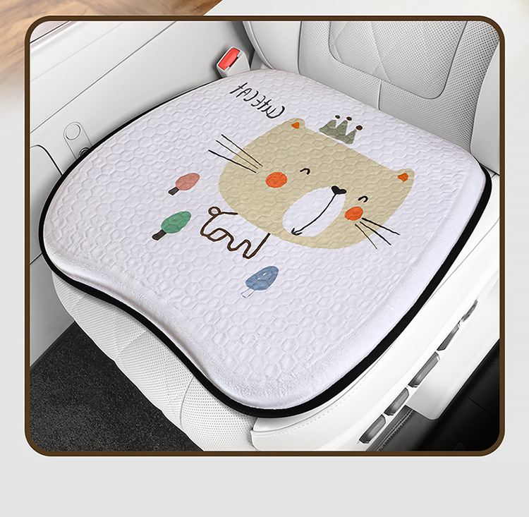 Summer Plush Gel Car Cushion Office Ice Silk Chair Cushion Cartoon Fat Cushion Gel Breathable Seat Cool Cushion