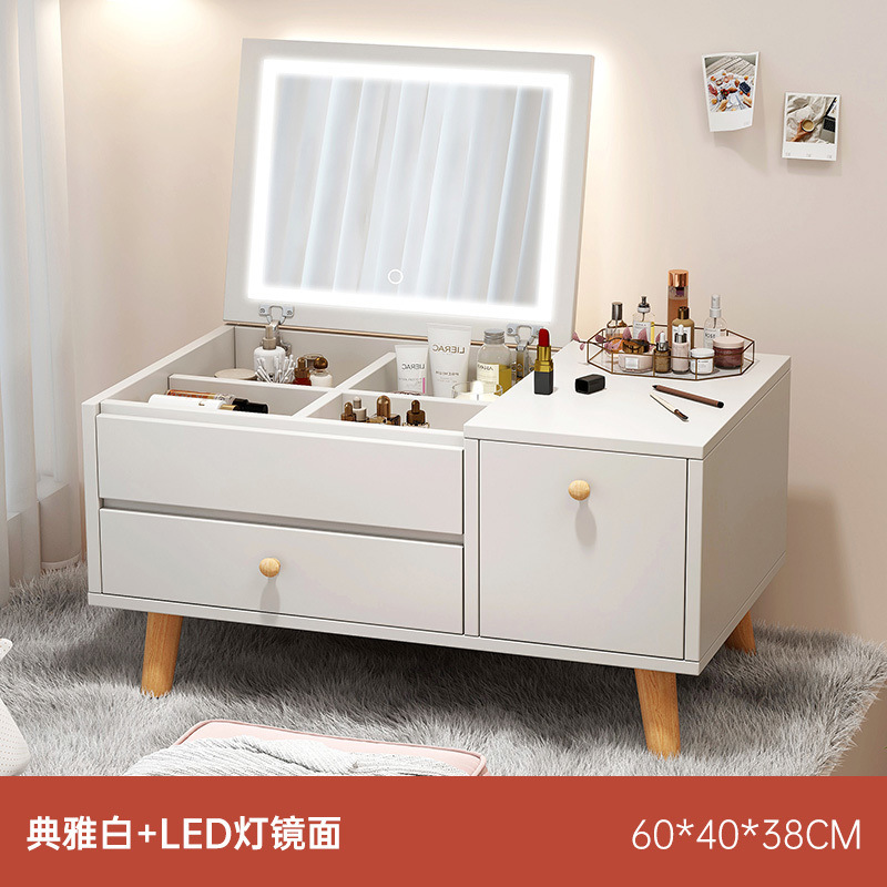 [우아한 화이트 + LED 조명 거울] 60CM♜♜♜