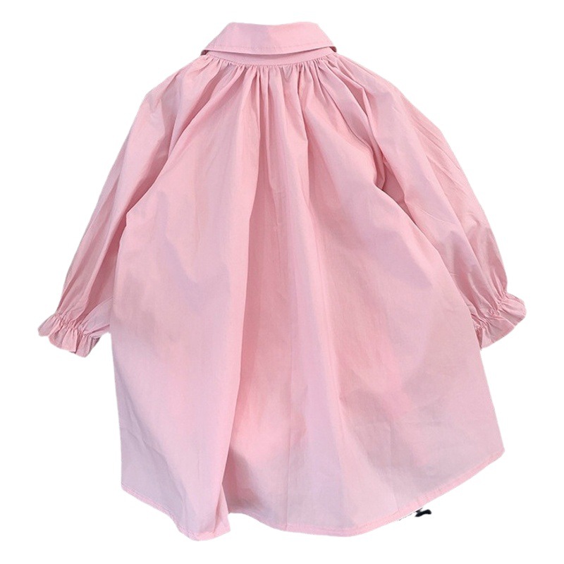 Yumi Cocoa2023 otoño nuevo vestido de princesa occidental vestido de camisa de dibujos animados vestido de camisa de moda para niños