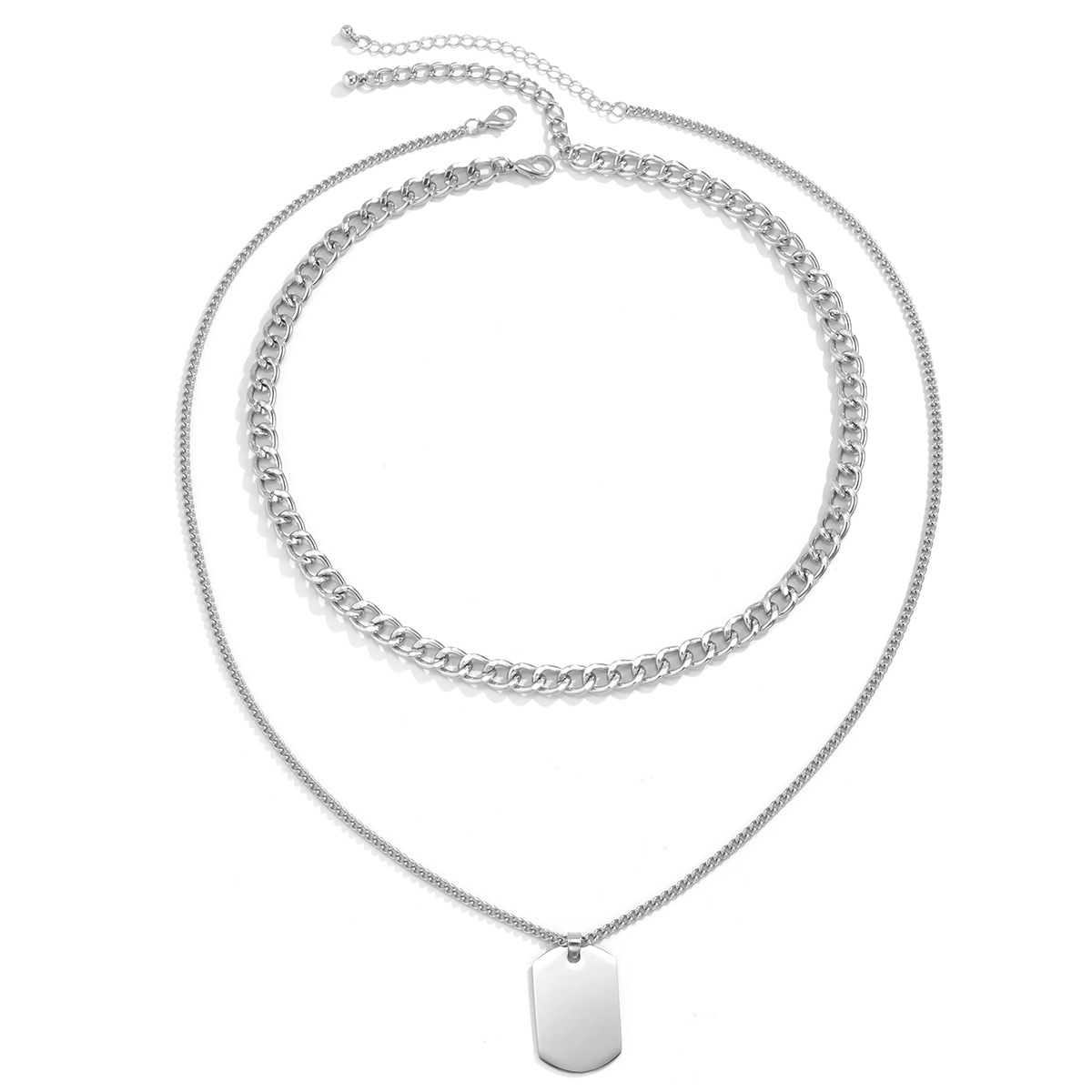 Fashion Geometric Titanium Steel Layered Necklaces Stainless Steel Necklaces display picture 1