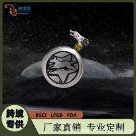 亚马逊新款狗头怪物酒壶304不锈钢随身酒瓶户外便捷扁圆迷你酒壶