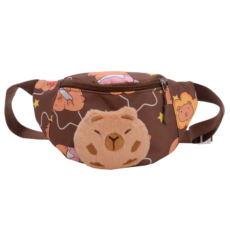Bolso de pecho para niños y niñas lindos de dibujos animados, lindo y divertido Kapibala, bolso de mensajero para niños, nuevo bolso para niños con estampado de estilo occidental