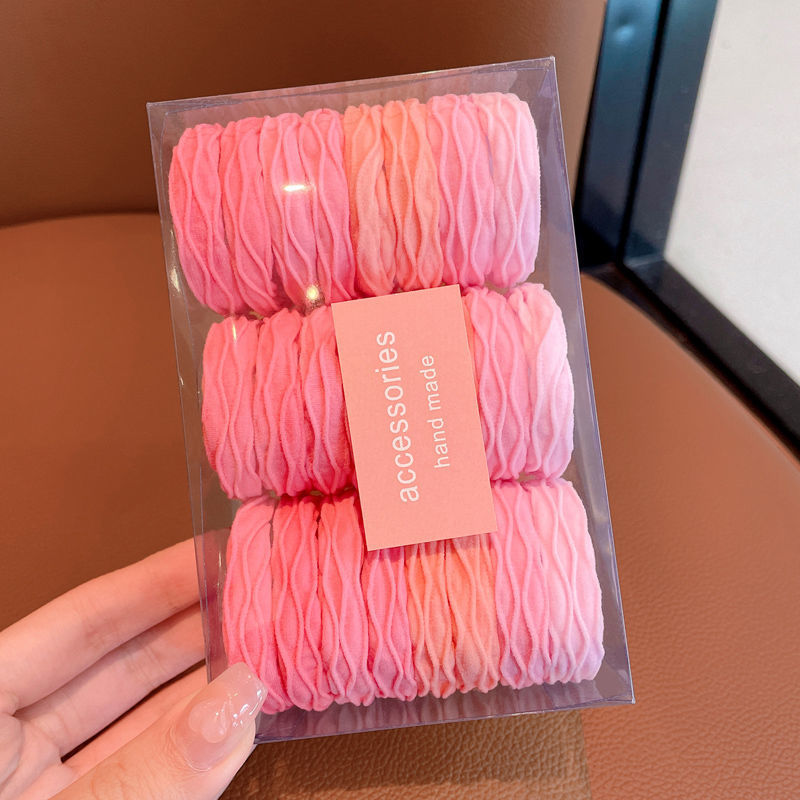 Niños corda de cabello de color macarón niñas corda de cabello de alta elasticidad corda de cabello de corda de cabello gruesa simple anillo de toalla de cola de caballo