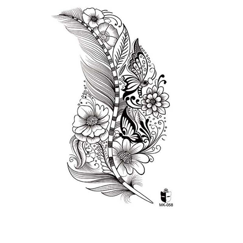 Animal blanco y negro desechable pegatinas de tatuaje belleza pegatinas de tatuaje moda estética patrón de personalidad dama pegatinas de tatuaje