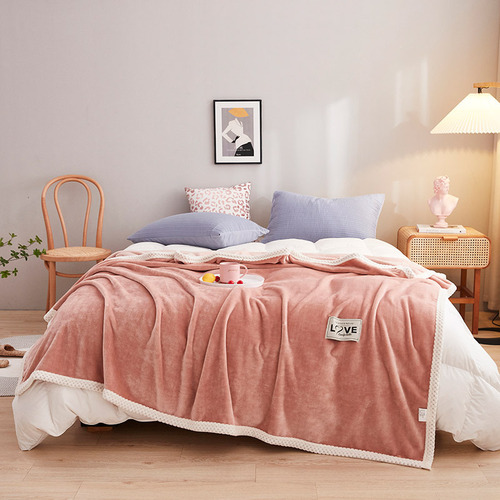 New Solid Color Milk Fleece Blanket, Thick Gift Blanket, Sofa Cover Blanket, Nap Blanket, Farley Fleece Blanket, Group Buying Wholesale