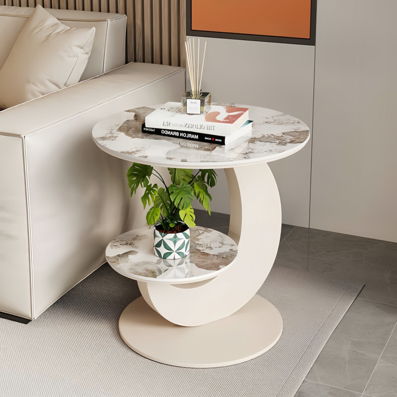 Sofá de salón de lujo, mesa lateral, balcón, pequeña mesa redonda, pequeña mesa creativa, simple mesa lateral doméstica