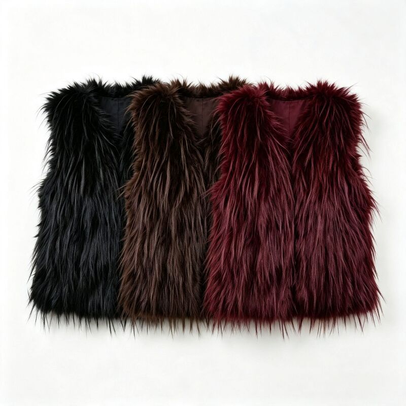 Foreign trade women's clothing, new autumn and winter styles, women's faux fur coat, vest top, artificial fur vest, fashionable artificial fur