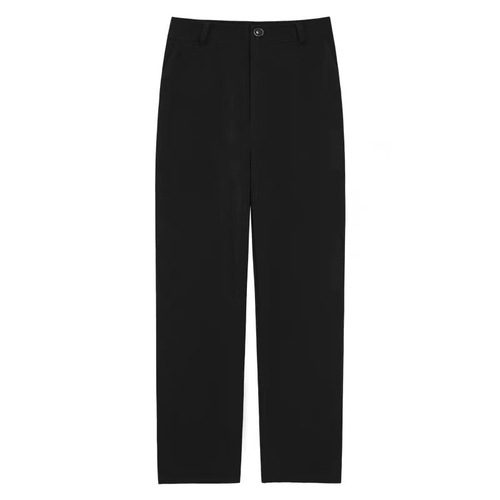 Short Black Suit Pants for Female Students: Versatile, Loose-Fit, Casual, Flowing High-Waisted Wide-Leg Pants with Straight Silhouette—Perfect for Summer