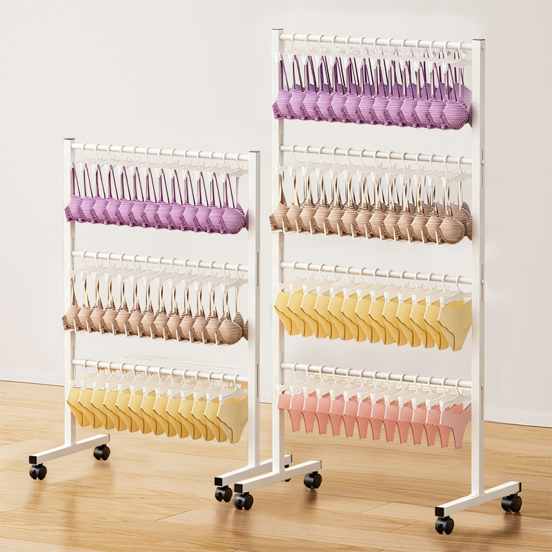 Iron Art Adjustable Height Underwear Display Rack, Floor-Standing Multi-Layer Bra Shelf, Island Shelf for Clothing Stores and Lingerie Stores