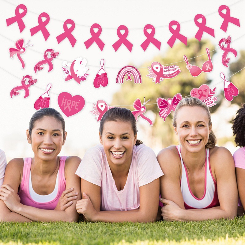Día Internacional del Sexo Femenino Fiesta Decoración Tirando de la bandera Cuidado de la actividad de los senos Decoración de fondo Arreglo de la bandera Tirando de la bandera