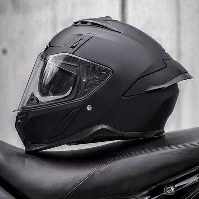 Motosiklet kaskı (dəbilqə) – riding, full-face motorcycle helmet - matte-black-m55-56cm