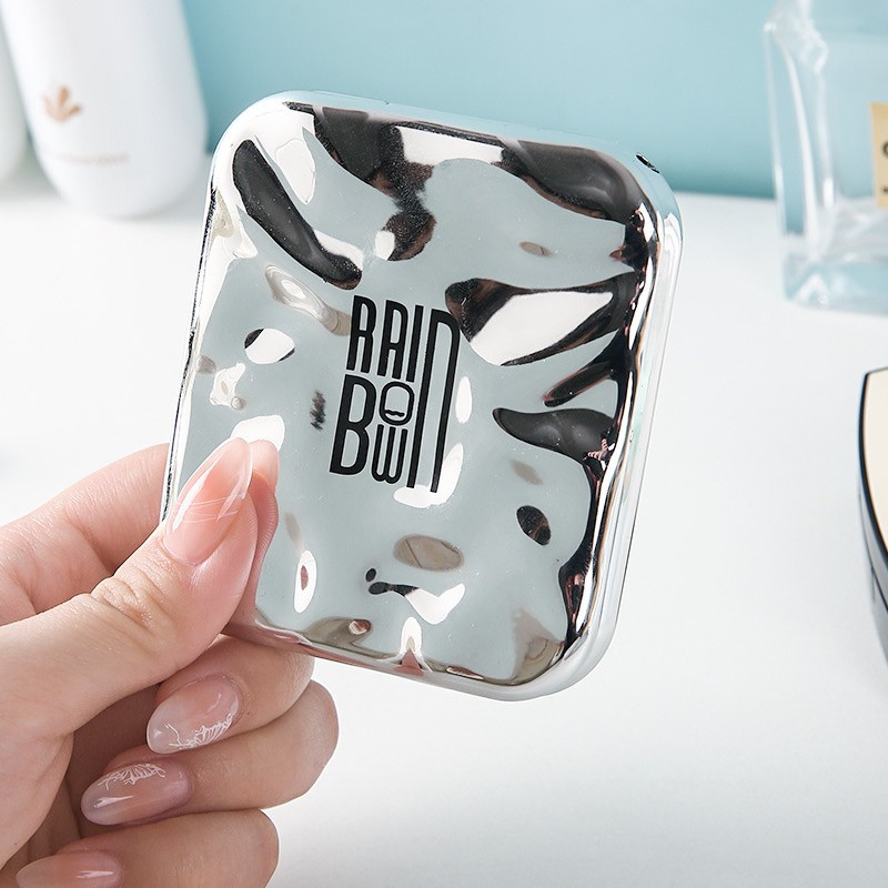 led化妆镜补光带灯镜 可折叠双面镜小镜子随身便携礼品手持镜批发