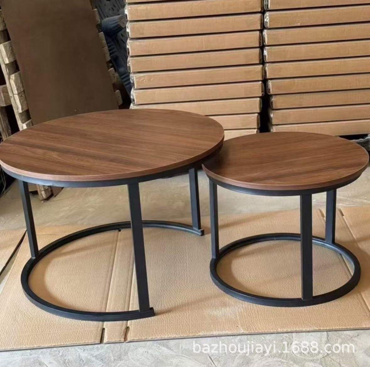 Mejora de estilo moderno de sala de estar mesas de té redondas de hotel simple de alta calidad mesa de alquiler de chapa minimalista image 4