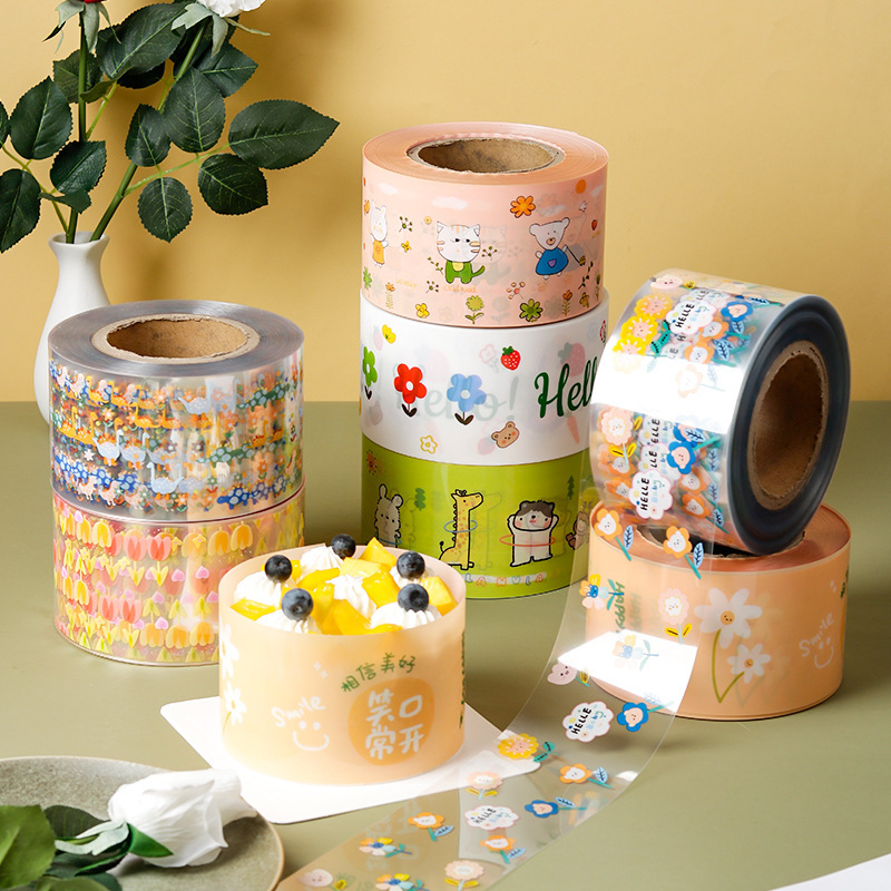 Colorful birthday cake edge food-grade bursting mousse hard edge wholesale decoration plastic baking packaging edge