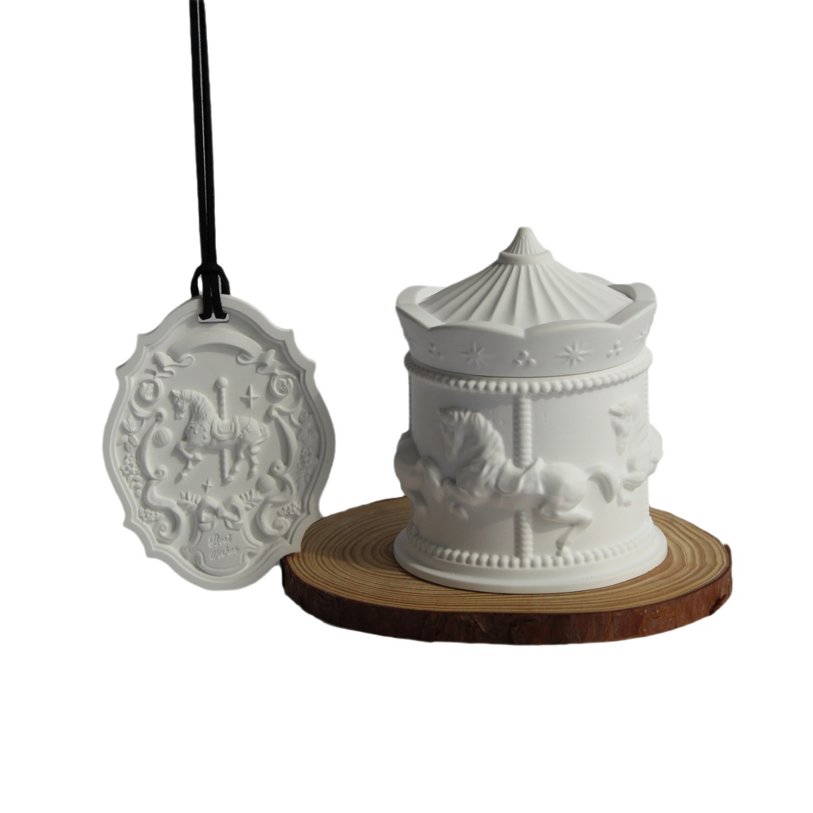 Aromatherapy Candle Holder Rotating Carousel Natural Soy Wax Gift_voghion.com